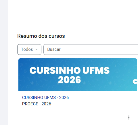 Acessando o curso Cursinho UFMS 2026