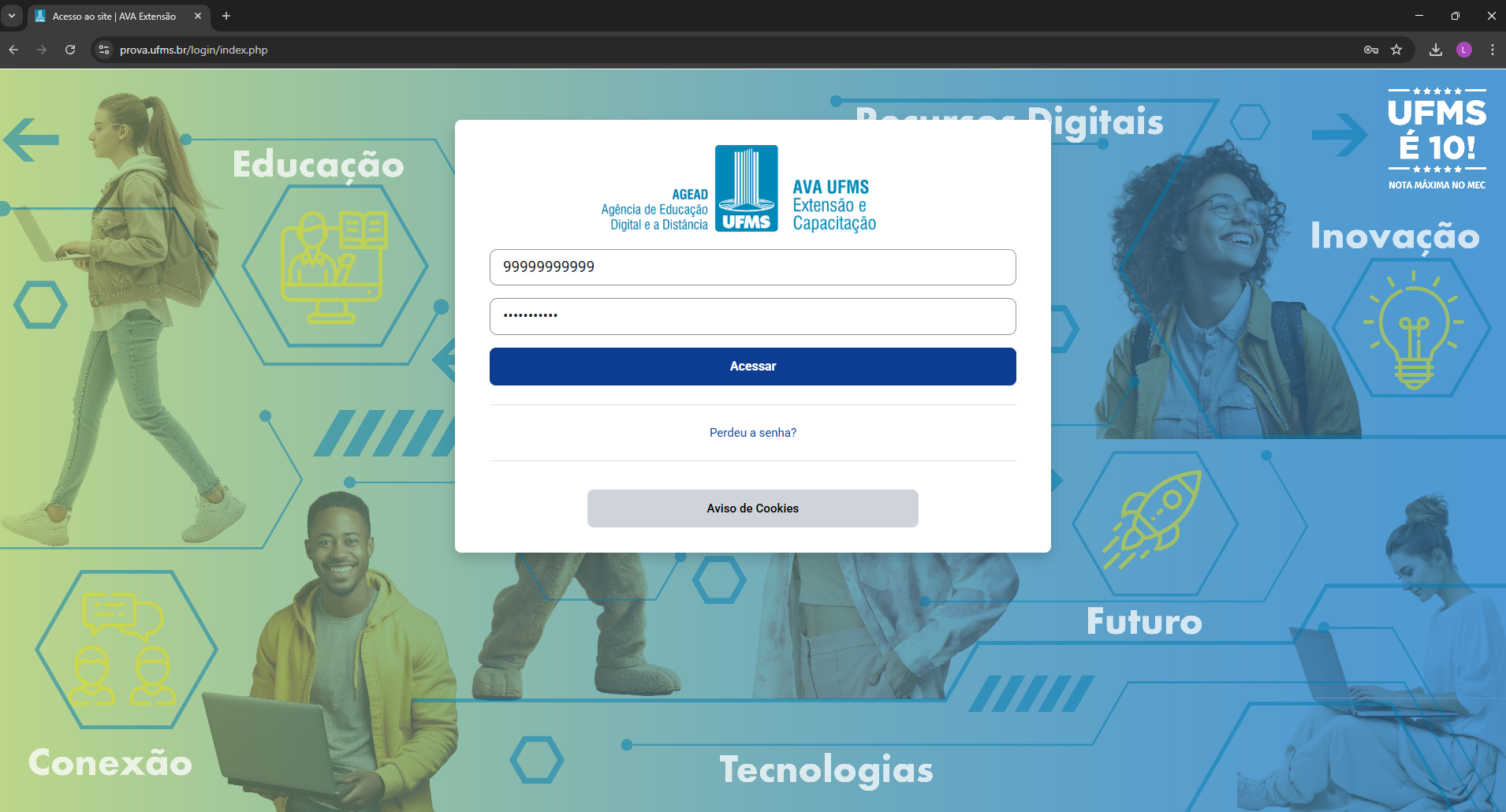 Tela de Login do AVA